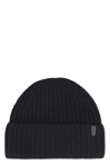 VINCE RIBBED KNIT WOOL BEANIE HAT