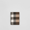 BURBERRY BURBERRY CHECK AND LEATHER FOLDING CARD CASE
