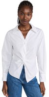 Something Navy Twist Front Button Up