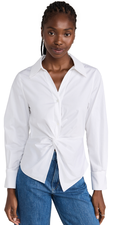 Something Navy Twist Front Button Up