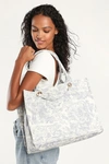 Lulus Got It All Light Blue Toile Print Tote Bag In Light Blue