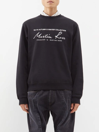 Martine Rose Logo-print Cotton-jersey Sweatshirt In Black