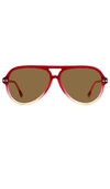 Isabel Marant 59mm Gradient Aviator Sunglasses In Red  Yellow & Brown