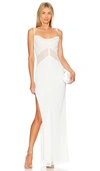 Nbd Oasis Gown In White & Silver