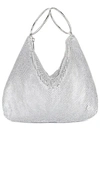 Olga Berg Shar Mesh Convertible Bag In Silver