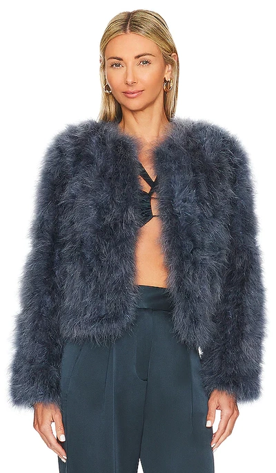 Lamarque Deora Feather Topper Jacket In Smoked Blue