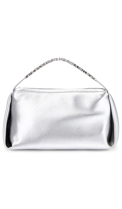 Alexander Wang Micro Marquess Crystal-embellished Satin Hobo Bag In Alloy/silver