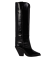 Isabel Marant Lomero Leather Knee-high Western Boots In Black