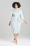 Natori Luxe Shangri-la Tencel™ Wrap Robe In Heather Sage Green