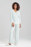 Natori Luxe Shangri-la Tencel™ Long Sleeve Pajamas Set In Heather Sage Green