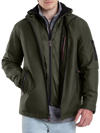 THERMOSTYLES MEN'S 2-IN-1 MODERN FIT REMOVABLE HOODED BIB JACKET