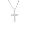 ANTHONY JACOBS MEN'S STAINLESS STEEL & 0.04 TCW SIMULATED DIAMOND CROSS PENDANT NECKLACE/24"