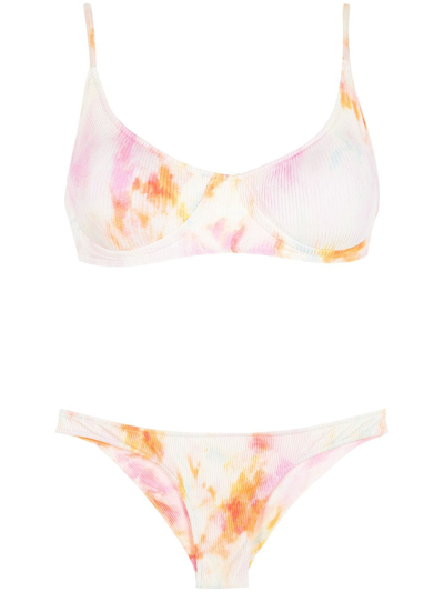 Brigitte Tie-dye Ribbed Bikini Set In Multicolour