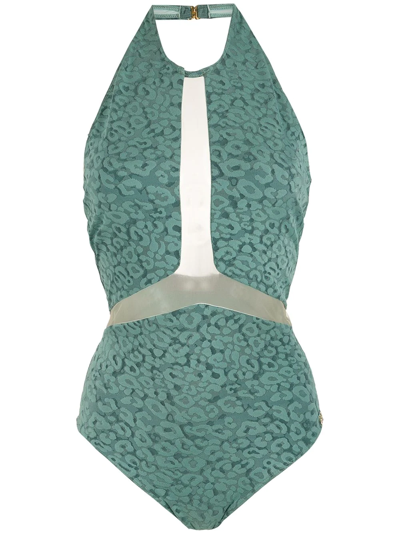 Brigitte Lea Leopard-print Swimsuit In Green
