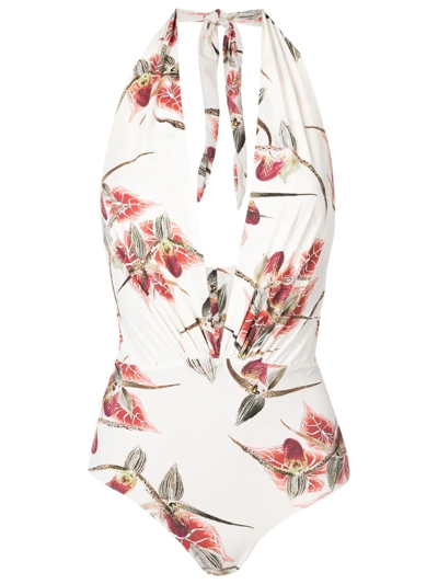 Clube Bossa Deneuve Floral-print Swimsuit In Neutrals