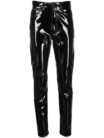 Philipp Plein Super-high Waisted Biker Trousers In Black