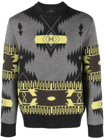 Alanui Icon Jacquard Sweater In Grey