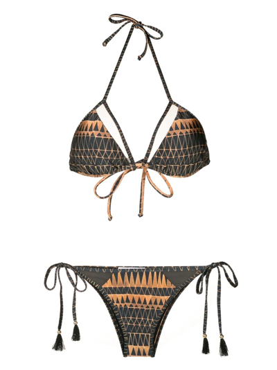 Brigitte Graphic-print Halterneck Bikini In Multicolour