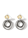 John Hardy 18kt Yellow Gold And Silver Classic Chain Spinel Earrings In Silver