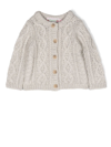 BONPOINT CABLE-KNIT CREW-NECK CARDIGAN