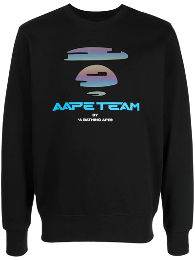 Aape By A Bathing Ape Graphic Logo-print Sweatshirt In Schwarz