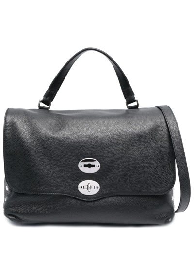 Zanellato Leather Tote Bag In Black