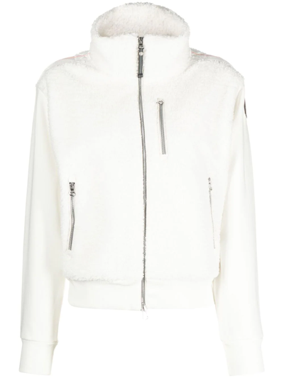 Parajumpers Yanagi Logo Patch Fleece Jacket In Off White