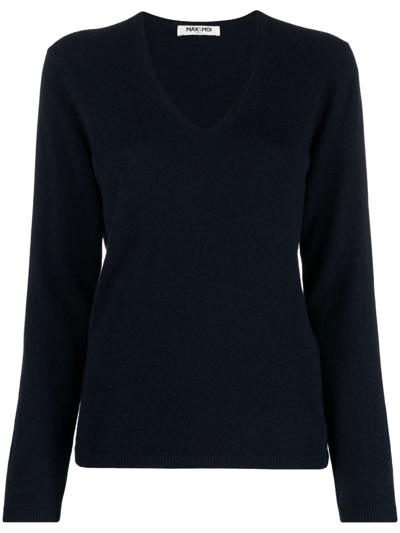 Max & Moi V-neck Cashmere Jumper In Blau