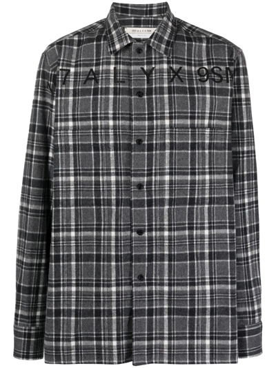 Alyx Check-pattern Button-up Shirt In Schwarz