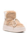 Ash Padded Faux-fur Detail Ankle Boots In Eggnug/biscuit