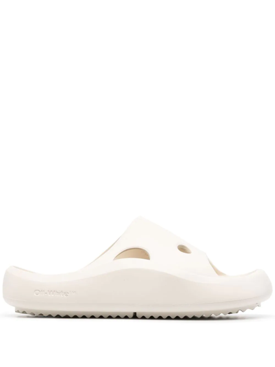 Off-white Meteor Cutout Rubber Slides In White