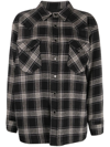 Washington Dee Cee Check-pattern Beaded Shirt-jacket In Schwarz