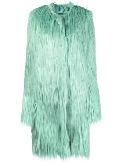 Alabama Muse Faux-fur Mid-length Coat In Green