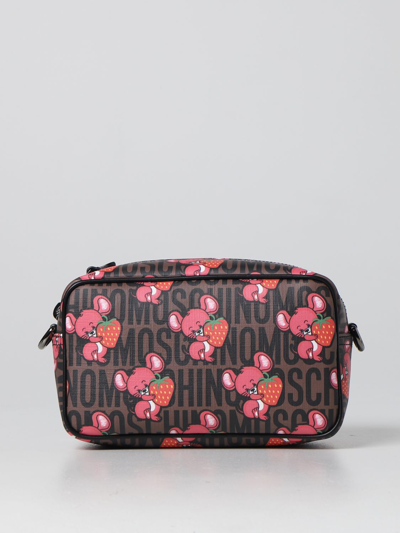 Moschino Couture Beauty Case With Print And All-over Logo In Multicolor