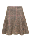 Brunello Cucinelli Check-pattern A-line Wool Skirt In Multicolor