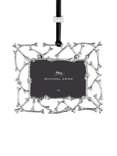 Michael Aram Holiday Dog Bone Frame Ornament In Silver