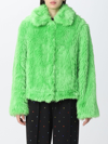 Msgm Faux-fur Jacket In Green