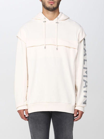 Balmain Beige Cotton Hoodie