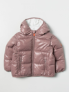 Save The Duck Babies' Hooded Nylon Laqué Puffer Jacket In Pink