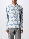Kenzo Hana Dots Floral Denim Shirt In Stone Washed