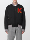 Kenzo Cotton Embroidered-logo Bomber Jacket In Black
