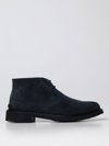 Tod's Dark Grey Chukka Lace Up Boots In Navy