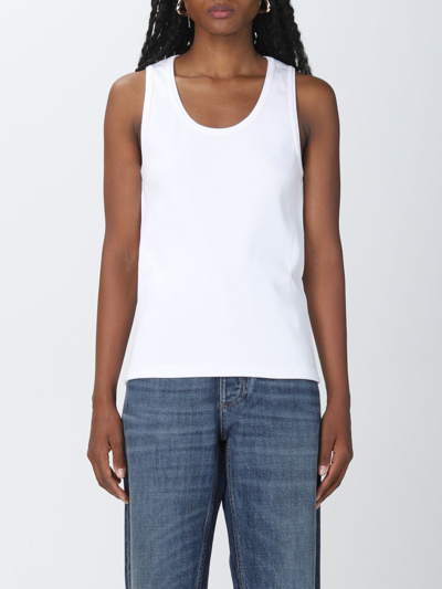 Bottega Veneta Dry Stretch Cotton Ribbed Tank Top In Chalk