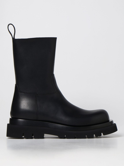 Bottega Veneta Leather Ankle Boots In Black