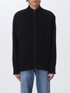 Paul & Shark High Collar Zipped Cardigan In Natural