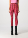 Versace Printed Leggings In Fuchsia