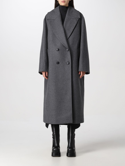 Rohe Ezra Double-breasted Oversized Coat In Anthracite Melange