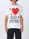 Comme Des Garçons Comme De Garcons Play Heart Face Graphic Tee In White