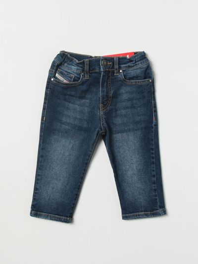 Diesel Babies' Logo Patch Stonewashed Jeans In Blue