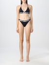 Off-white Printed Stretch-jacquard Triangle Bikini In Black